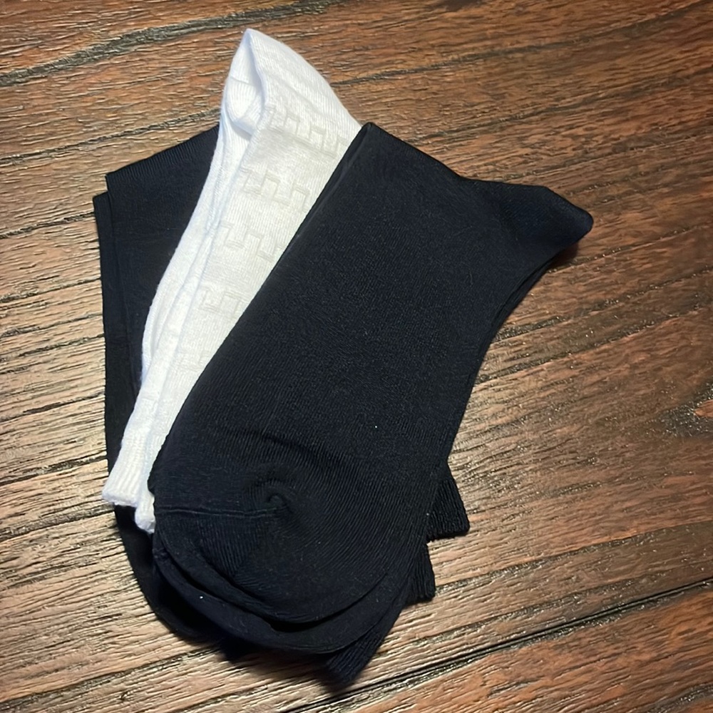 New 3 Pairs Women’s Dress Socks Navy Blue White Wardrobe Basic for Office/Casual